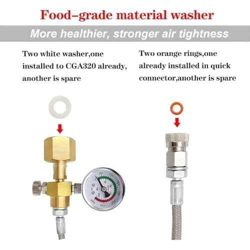 Soda Machine Co2 Adapter Quick Connector Adapter With High Pressure Stainless Steel Hose,Soda Water Maker Adaptor Compatible with Terra DUO Art Gaia Series 56inch with Gauge