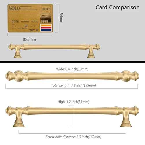 Amerdeco 10 Pack Champagne Bronze Cabinet Pulls 6.3 Inch(160mm) Hole Center Cabinet Hardware Kitchen Cabinet Handles for Bathroom Drawer Pulls Dresser Pulls ZH0014
