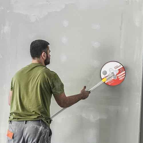 Pole Sander for Drywall, 9 Inch Manual Hand Drywall Sander with Extension Pole, Wall Sanders for Painting, Light Red