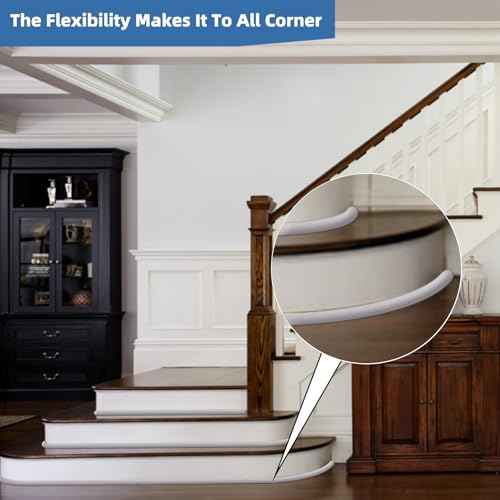 Flexible Quarter Round Molding Bendable Molding Trim,Peel and Stick Silicone Rubber Edge Trim for Floor,Tub,Cabinet,Flexible Shoe Molding Around Curved Stairs,Columns and Wall-472¡± L x 0.6¡± W x 0.6¡± H