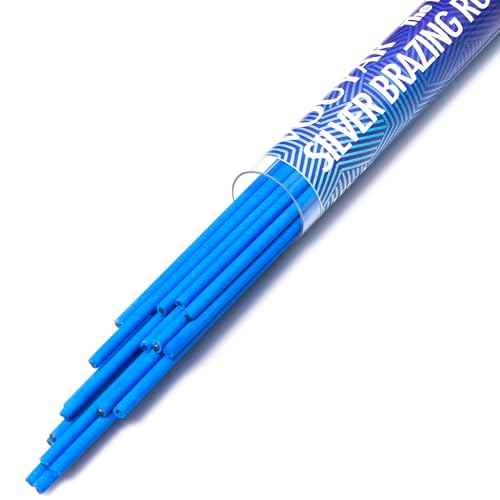 20 Sticks Flux Coated Brazing Rods Bcup-5 15% Silver Solder Phos Copper Brazing Alloys Flat Welding Rods Industry 1/16" x 18" for Air Conditioning Refrigerator Cold Storage HVAC Units