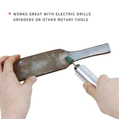 Rubber Polishing Bits Polishing Drill Bit Green Buffer Abrasive Bits Metal Polish Tips Rotary Tool Accessories 3 mm Mandrel Bullet Cylinder Shape 20 Pieces (Green)