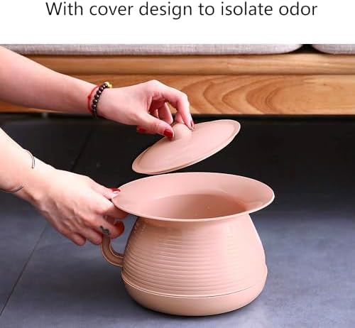 Chamber Pot Bedpan Urinal Bottle Urine Pots Potty Pee Bucket Bedside Urinal with Lids to Prevent Odors, Suitable for Kids, Women and Men (Pink)