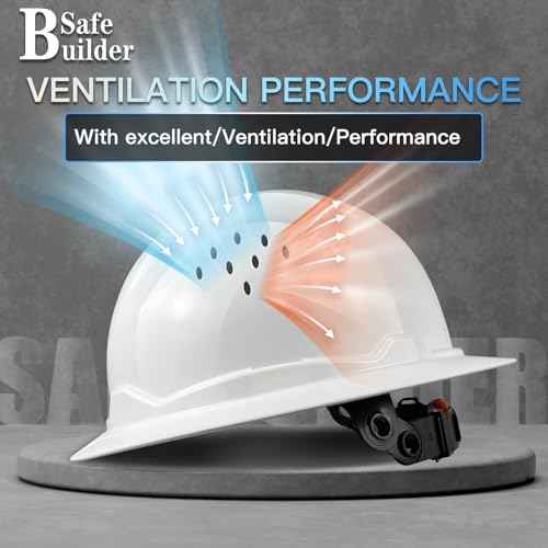 G1 Construction Full Brim Hard Hat for Big Head HDPE Safety Helmet Vented Hardhats Sunshade Industrial Work Head Protection for Men ANSI/ISEA Z89.1
