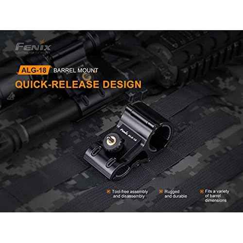 EdisonBright Fenix ALG-18 Barrel Mount for Flashlight BBX3 Battery Carry case