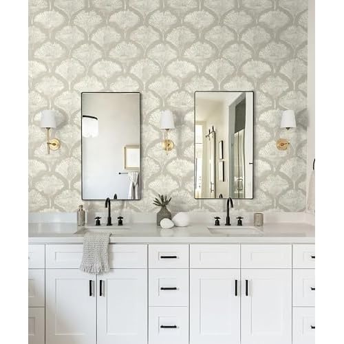 CiCiwind Peel and Stick Wallpaper Brown and White Modern Wall Paper Boho Removable Self Adhesive Wallpaper for Bedroom Bathroom Boho Contact Paper for Cabinets Drawers Vinyl Rolls 17.3" ¡¿ 118"