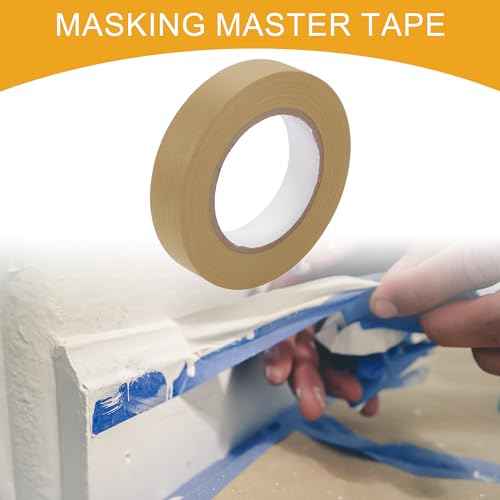 1 Pc 1 Inches x 60.1 Yards Universal Painters Tape - DIY Car Auto Paint for Masking Tape No Residue - Crepe Paper Brown