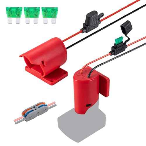 Power Wheel Adapter Compatible for Milwaukee 12V Battery with Fuse & Wire terminals, Power Connector for Robotics, DIY use, Work for 48-11-2420 48-11-2411
