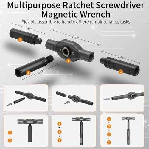 42 in 1 Magnetic Ratchet Screwdriver Set, Multi Bit DIY Magnetic Screwdriver Set with Detachable Ratchet Handle, Portable Precision Repair Tool Kit for Furniture, Electronics, Bicycle