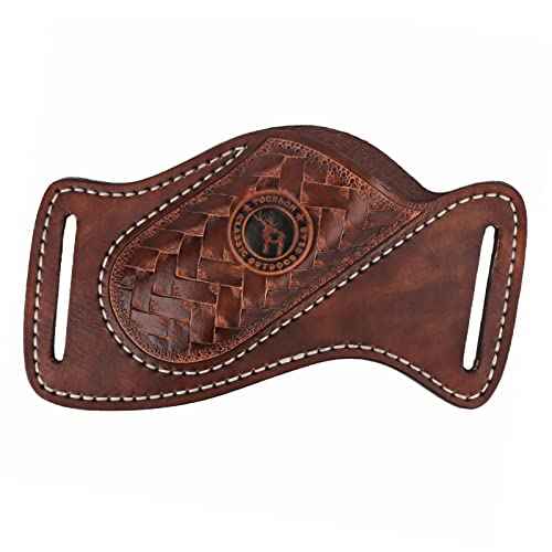 Tourbn Tourbon Leather Knife Sheath for Belt Pocket Folding Knife Holder Compact Draw Knifes Carrier EDC Tools Holster