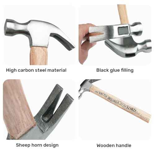 Jesuspirit - Engraved Hammer - Christimas Gifts, Wooden Hammer for Housework - Christian Gifts For Men, Father - Anniversary Gifts - Wedding Gift For Handy Man (The Battle Belongs To The Lord)