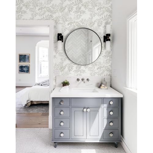 Neutral Leaf Peel and Stick Wallpaper Boho Contact Paper for Cabinets and Drawers Modern Removable Self Adhesive Wallpaper for Bedroom Bathroom Waterproof Contact Paper Beige 78.7inL 17.3inW