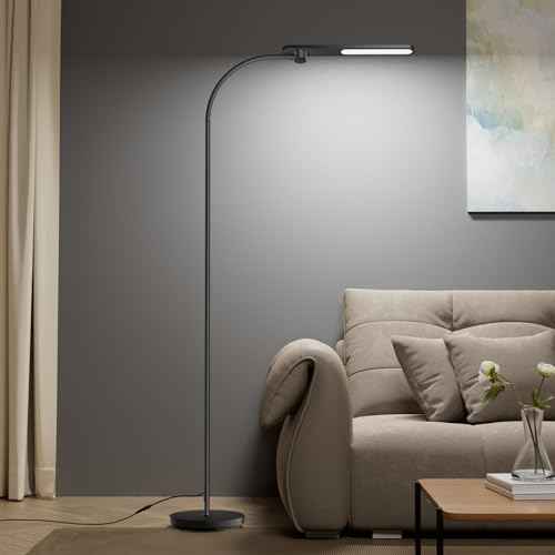 Honeywell LED Floor Lamp, F4 Sunturalux¢â Gooseneck Floor Lamps for Living Room, Super Bright Stepless Dimmable Tall Standing Lamp, Modern Eye-Caring Reading Floor Lamp for Bedroom Office Study