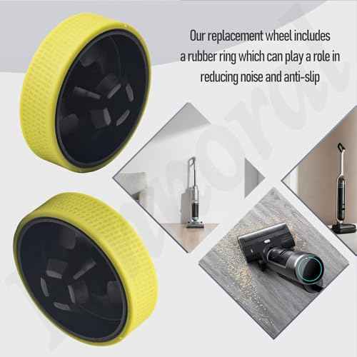 2 Pack Upgraded Replacement Cordless Vacuum Cleaner Wheels for Ryobi PCL720K PBLSV716K Vacuum Cleaners, Silicone Wheel Base, Anti-slip Noise Reduction - Green
