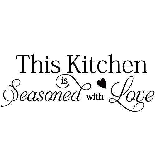 This Kitchen is Seasoned with Love Quotes Wall Stickers Kitchen Art Decorations Vinyl Home D?cor