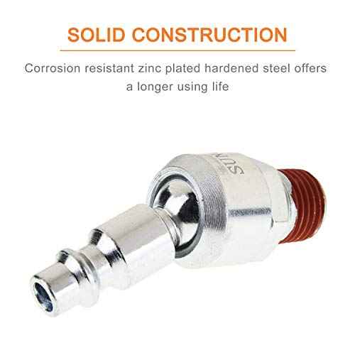 SUNGATOR 3-Pack 1/4 Inch Swivel Air Tool Fittings, 360¡Æ Rotatable 1/4'' Industrial Plugs, 1/4'' MNPT Swivel Air Compressor Hose Fittings, Quick Connect Male NPT Plugs