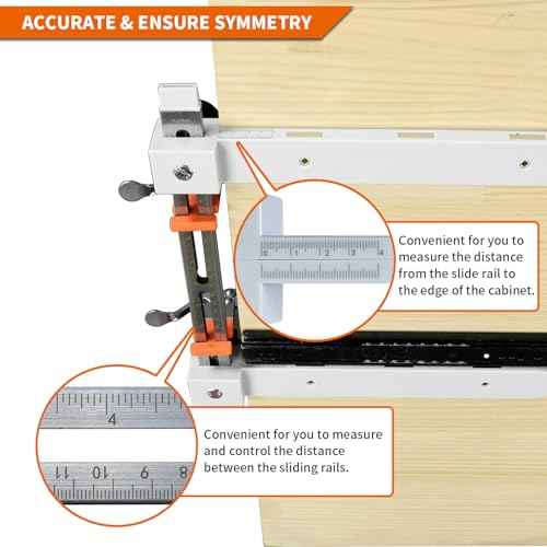 RUITOOL Drawer Slide Jig with Toggle Clamp & Magnetic Arm - Precision Cabinet Drawer Jig Tool with Laser-Engraved Dual-Scale Mark for Mounting Drawer Slide, Fast & Accurate Installation for DIY & Pro