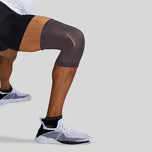 Tommie Copper Infrared Compression Knee Sleeve, Self Warming Knee Compression, Muscle Support & Stability, Slate Grey, Medium