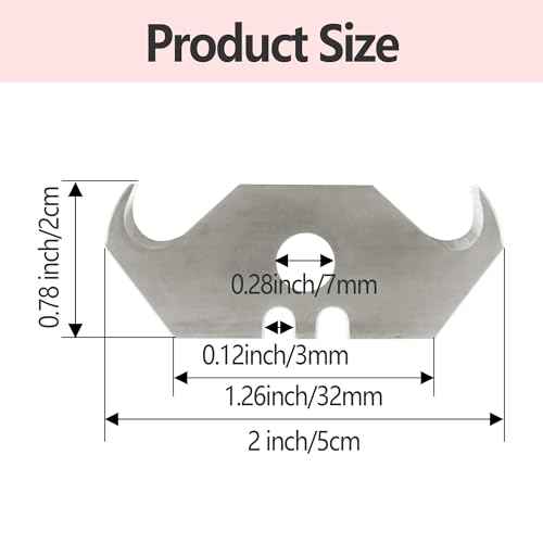 30PCS Carbon Steel Hook Blades, 2 Inch Utility Size Razor Blades with Plastic Box for Cutting Wallpaper, Carpet, Roofing Blade Knife
