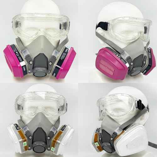 RANKSING Respirator Mask with Filters and Safety Glasses to Against Dust Gases while Painting Spraying
