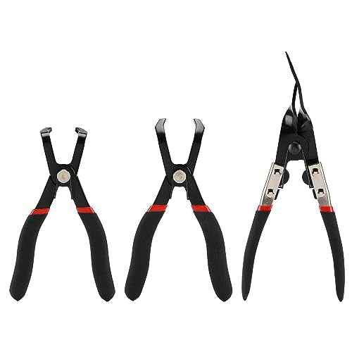 AIRTOON 3-Piece Push Pin Removal Tool Set, Panel Clip Pliers, 30 & 80 Push Pin Pliers, Easily Removes Plastic Fasteners, Rivets and Car Door Panel Trim Clip