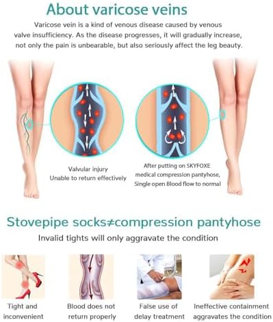 Medical Compression Pantyhose Stockings for Women Men Plus Size Support Hose 20-30mmHg Firm Graduated Tights Treatment