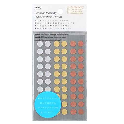 STALOGY S2235 Masking Stickers, Round, 0.3 inches (8 mm), Shuffle Rise