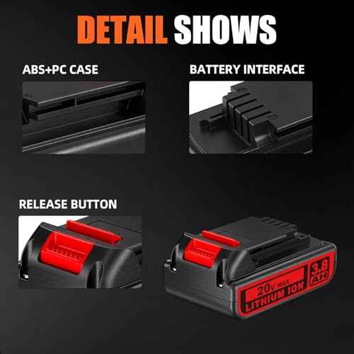2Pack 3.8Ah 20V Replacement for Black and Decker 20V Battery Li-ion Battery LBXR20 Compatible with Black and Decker Battery 20V for Power Tool