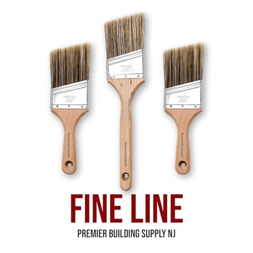Professional 2 1/2 Inch Angle Sash Paint Brush - Fine Line Brush for Precise Edging and Cutting in - Ideal for Home Improvement, Interior & Exterior Painting, Woodwork, and Detail Work