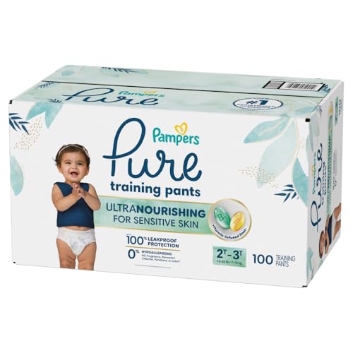 Pampers Pure Protection Training Underwear, Unisex, Size 2T3T, 100 Count, Premium, Hypoallergenic, Soft, Absorbent