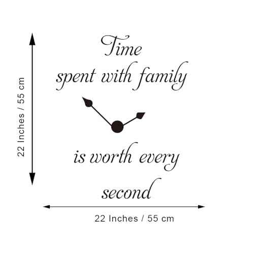 Time Spent with Family is Worth Every Second Clock Decal Vinyl Wall Sticker Room D?cor Words