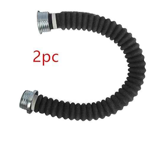 40mm Respirator Hose Tube Pipe Assembly Universal Thread Extension Hose, Black 20 inch 2PCS