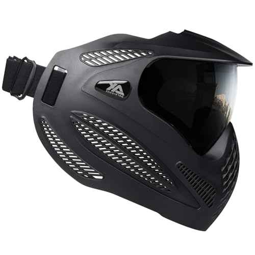 Xaegistac Paintball Mask-Intergrated Sun Visor Airsoft Mask, Wide Field of View, Anti Fog, Adjustable Headband for Paintball, Airsoft