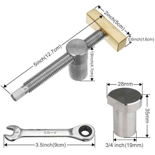 TOOLCOOL Bench Dog Clamp 3/4 Inch Dog Hole Clamp with Stainless Steel Bench Dogs for Woodworking MFT Table Workbench (2 Pack)