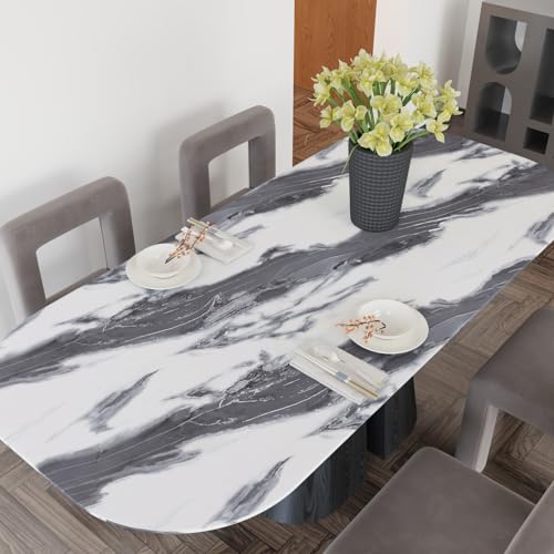 CRE8TIVE Silver Grey White Liquid Marble Contact Paper Peel and Stick Modern Marble Wallpaper Removable Self Adhesive Countertop Contact Paper Waterproof Vinyl Roll for Cabinets Tables Shelves 12"x80"