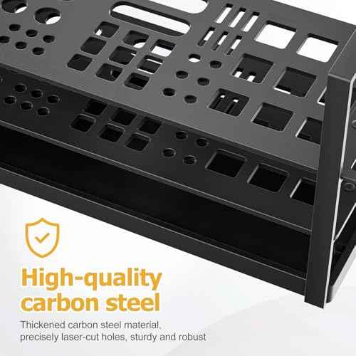 56 Holes Screwdriver Organizer Holder, Metal Screw-Driver Storage Rack Wall Mount for Hex Cross RC Kit, Hand Tool stand for Workshop,Workbench