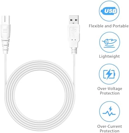 Water Flosser Charger Replacement for COSLUS, Nicwell, Nicefeel, Hangsun, Aquasonic, MOSPRO, Oralfree, Tovendor, Initio, McNaval, Zerhunt and Cremax Oral Irrigator Water Flosser 4FT/120CM (White)