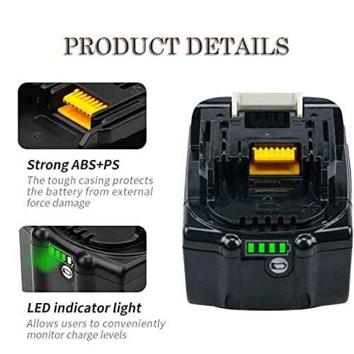 2 X BL1850B Battery 18V 5.0Ah with Charger 3Ah DC18RC, Replace for Makita 18V Battery LXT400 BL1860B BL1830B BL1850B BL1840B BL1830