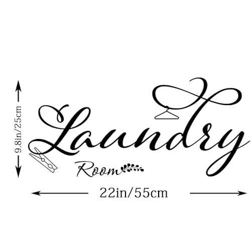 Fencosyn Laundry Room Door Sign Sticker£¬Self-Adhesive Waterproof Vinyl Wall Decal Sign for Home Apartment Washing Machine Wall Decor