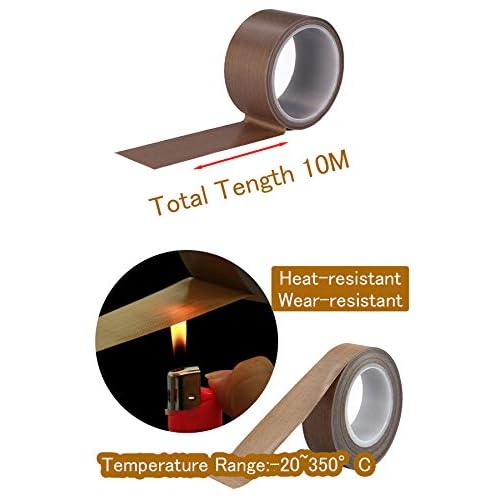 DY.2ten PTFE Coated Fiberglass Telfon Tape, 0.75" x 33 Feet, high Temperature Tape,Welding Sealing Tape,Drying Mechanical Conveyor Belt, Teflon Tape for Vacuum Sealer Machine