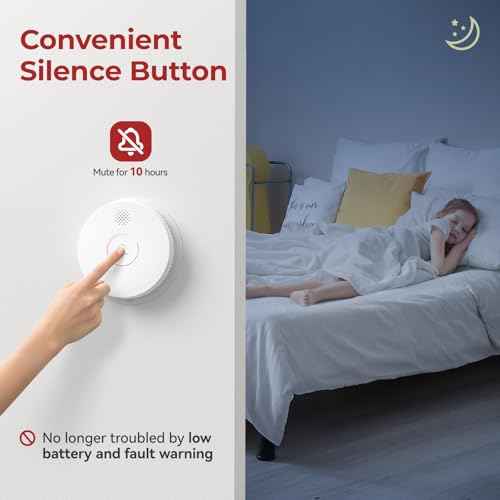 Hardwired Interconnected Smoke Detectors,Photoelectric Smoke Alarm with 9V Battery Backup,Test/Silence Button, Hard Wired Fire Alarm for Home GS562A 2pack