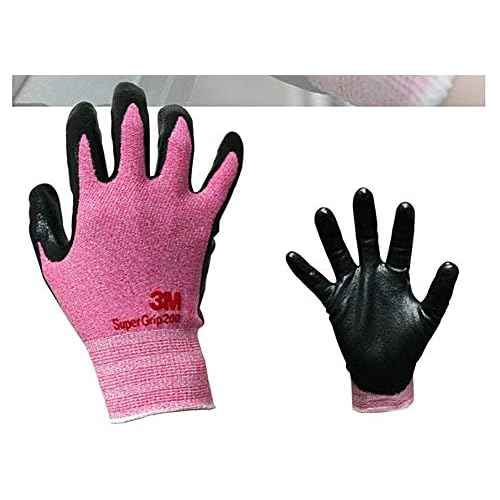 3M Nitrile Foam Coated Work Gloves for Woman - Safety Nylon Gloves - Breathable Thin Grip Machine Washable 10 Pairs (Small)