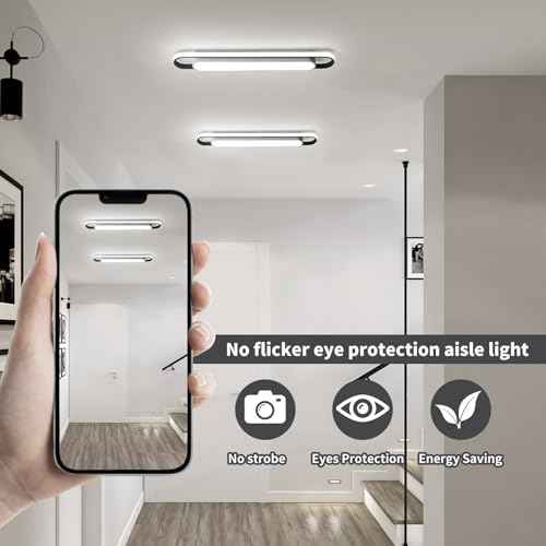 Modern LED Ceiling Light,28.3" Flush Mount Ceiling Lamp,40W 6500K Linear Metal Ceiling Chandeliers Lighting Fixture for Laundry Garage Kitchen Bedroom Dining Room Hallway Closet Aisle