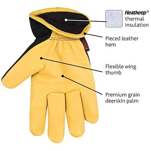 Kinco Lined Premium Hybrid Leather Work Gloves, Heatkeep¢â (Style No. 101HK)