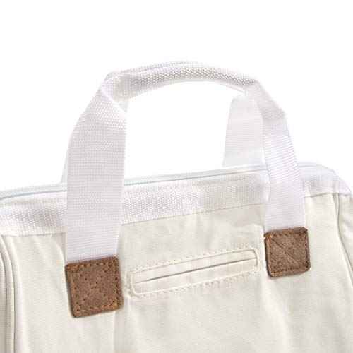Dickies 12-Inch Durable Canvas Work Bag for Painters, Carpenters, and Builders, Heavy-Duty Zipper, Reinforced Handles, White
