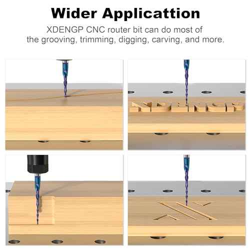 Spiral Tapered Ball Nose Spiral Router Bit for CNC, 3.6 Deg 1/32" Tip Dia, 3 Flute and 1-1/2 inch Cutting Length 1/4 inch Shank with NACO Coated Carbide End Mill for Wood 2D/3D Carving