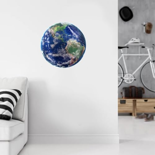 Earth Wall Decal,14.6" iinuu Planet Sticker for Classroom,Office and Bedroom,Space Theme Gift for Astronomy Lovers