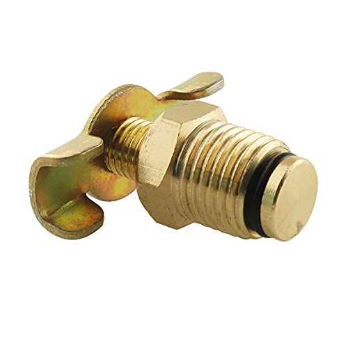 RLECS 1/4 External Drain Cock 2PCS 1/4 Brass Air Hose Fitting Air Compressor Blowdown Valve NPT Male External Drain Cock Drain Switch With Handle