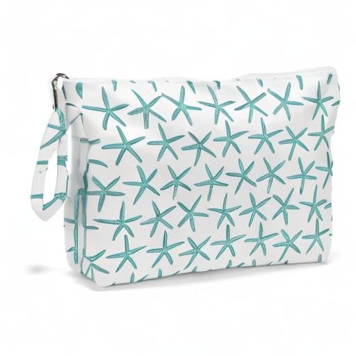 Fokongna Travel Makeup Bag - Wet Dry Bag for Swimsuit, Beach Pool Diapers, Dirty Yoga Gym Clothes - Zipper Pouch for Women, Sister, Friends - Ocean Sea Shells Beach Starfish