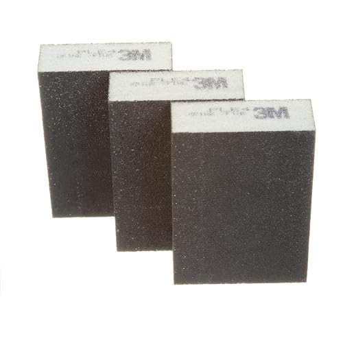 3M Extra Fine/Fine Sanding Sponge, 3-3/4-in x 2-5/8-in x 1-in, 3-Pack (907NA-3P-CC)